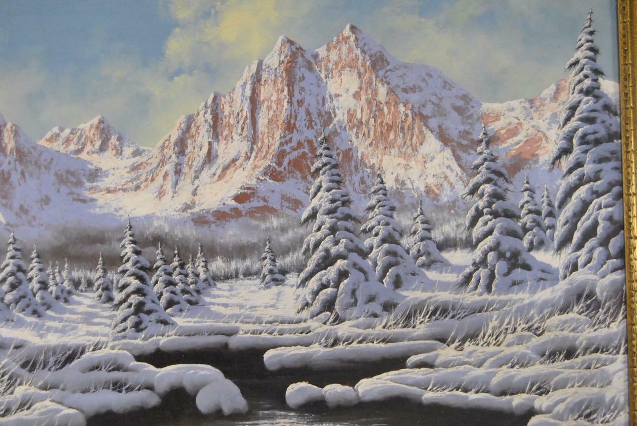 Снежные горы живопись